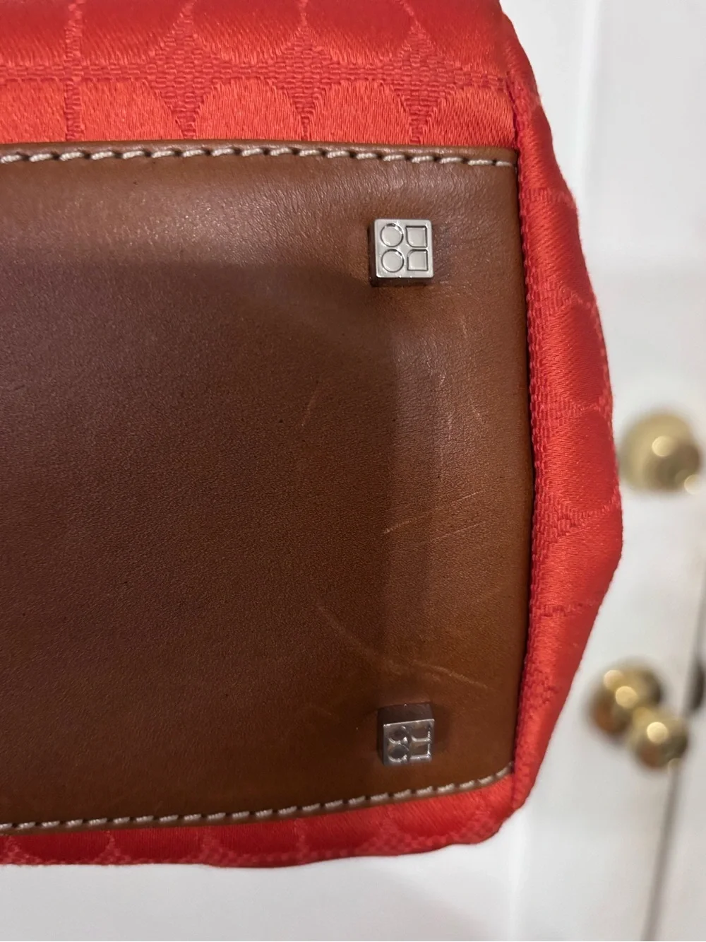 kate spade Orange Tote with Brown Leather Handles